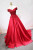 Red Saqtin Off the Shoulder Appliques Prom Dress