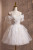 White Spaghetti Strap Tulle Flower Homecoming Dress