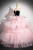 Black Velvet and Pink Tulle Strapless Prom Dress