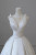 White Satin Backless Pleats See Through Wedding Dress