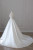 White Satin Backless Pleats See Through Wedding Dress