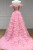 Pink Tulle Off the Shoulder Beading Tiers Prom Dress