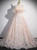 Champagne Tulle Flowers Sequins Off the Shoulder Prom Dress