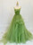 Green Tulle Spaghetti Strap Beading Prom Dress