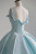 Ball Gown Blue Satin Formal Prom Dress