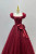Burgundy Tulle Pleats Prom Dress