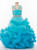 Fashion Blue Pageant Dresses For Girls Glitz Ball Gown Cloud Flower Girl Dresses