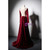 Burgundy Long Sleeve Velvet Beading Prom Dress