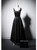 Black Satin Straps Black Short Prom Dress