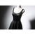 Black Satin Straps Black Short Prom Dress