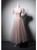 Pink Tulle Short Sleeve Prom Dress