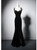 Black Mermaid Velvet Lace Straps Prom Dress