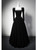 Black Velvet Long Sleeve Crystal Prom Dress