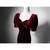 Burgundy Mermaid Velvet Short Sleeve Bow Prom Dress