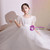 In Stock:Ship in 48 Hours White Tulle Pearls Flower Girl Dress