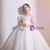 In Stock:Ship in 48 Hours White Tulle Pearls Flower Girl Dress