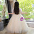 In Stock:Ship in 48 Hours Champagne Sequins Short Sleeve Flower Girl Dress