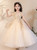 In Stock:Ship in 48 Hours Champagne Tulle Sequins Flower Girl Dress