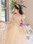 In Stock:Ship in 48 Hours Champagne Tulle Sequins Flower Girl Dress