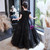 In Stock:Ship in 48 Hours Black Tulle Sequins Flower Girl Dress