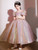 In Stock:Ship in 48 Hours Pink Sequins Puff Sleeve Flower Girl Dress