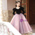 In Stock:Ship in 48 Hours Black Velvet Flower Girl Dress