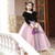 In Stock:Ship in 48 Hours Black Velvet Flower Girl Dress