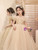 In Stock:Ship in 48 hours Champagne Sequins Puff Sleeve Flower Girl Dress