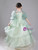 In Stock:Ship in 48 hours Green Tulle Short Sleeve Flower Girl Dress