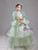 In Stock:Ship in 48 hours Green Tulle Short Sleeve Flower Girl Dress