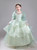 In Stock:Ship in 48 hours Green Tulle Short Sleeve Flower Girl Dress