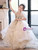 In Stock:Ship in 48 hours Champagne Puff Sleeve Sequins Flower Girl Dress