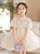 In Stock:Ship in 48 hours Champagne Puff Sleeve Sequins Flower Girls Dress