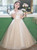 In Stock:Ship in 48 Hours Champagne Tulle Sequins Flower Girl Dress