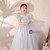 In Stock:Ship in 48 Hours Blue Sequins Puff Sleeve Flower Girl Dress