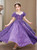 In Stock:Ship in 48 Hours Purple Sequins Short Sleeve Flower Girl Dress