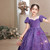 In Stock:Ship in 48 Hours Purple Sequins Short Sleeve Flower Girl Dress