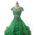 Princess Green Child Pageant Party Dress 2017 Beaded Cap Sleeve Kids Flower