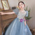 In Stock:Ship in 48 hours Blue Sequins Pearls Flower Girl Dress