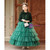 In Stock:Ship in 48 Hours Green Tulle Sequins Tiers Flower Girl Dress