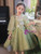 In Stock:Ship in 48 Hours Green Tulle Sequins Long Sleeve Flower Girl Dress