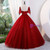 Red Tulle Beading Short Sleeve Quinceanera Dress