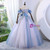 Blue Tulle Appliques Bow Quinceanera Dress