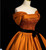 Orange Satin off the Shoulder Sequins Quinceanera Dress