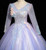 Purple Tulle Long Sleeve V-neck Sequins Quinceanera Dress