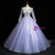 Purple Tulle Long Sleeve V-neck Sequins Quinceanera Dress