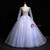 Purple Tulle Long Sleeve V-neck Sequins Quinceanera Dress