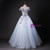 Light Blue Tulle Off the Shoulder Appliques Quinceanera Dress