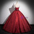 Burgundy Ball Gown Strapless Bow Quinceanera Dress