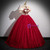 Burgundy Ball Gown Puff Sleeve Quinceanera Dress